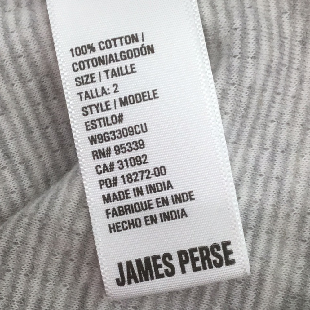 James Perse Relaxed Ribbed Gray and White Blouse - Picture 4 of 5